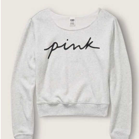 PINK Victoria's Secret Tops - VS PINK Off The Shoulder Sweatshirt